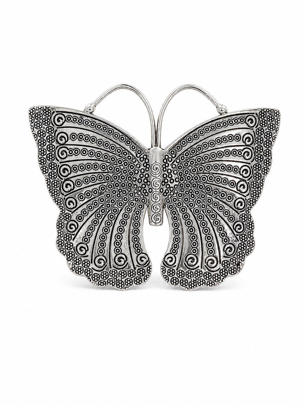 Butterfly Filigree Big Charm  - Silver Tone